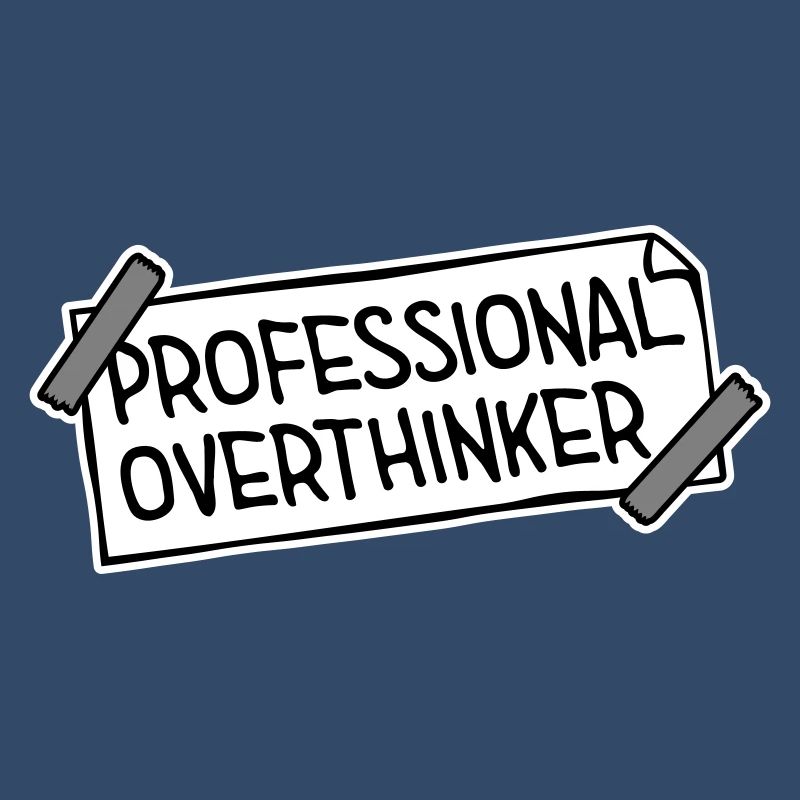 Professional Overthinker Funny Brooding Anxiety Logo