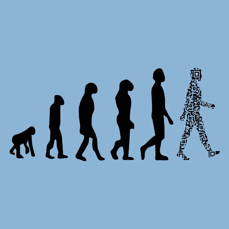 Evolution QR Code - Humor Gesundheits-Pass