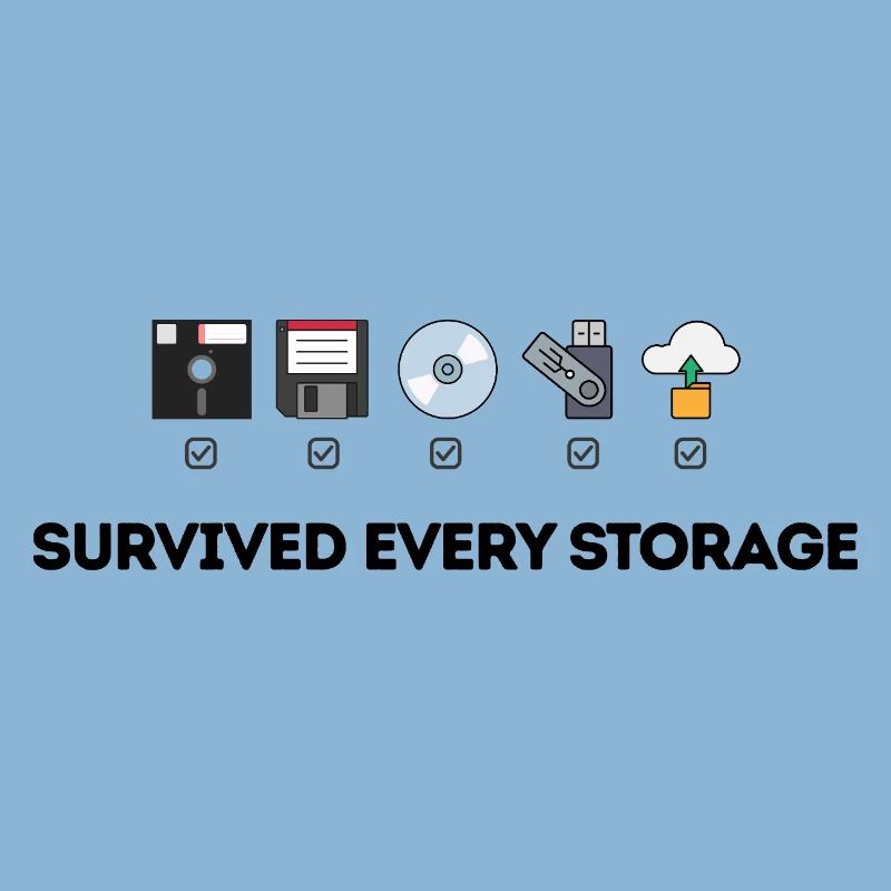 Data Storage Evolution - Tech Icons
