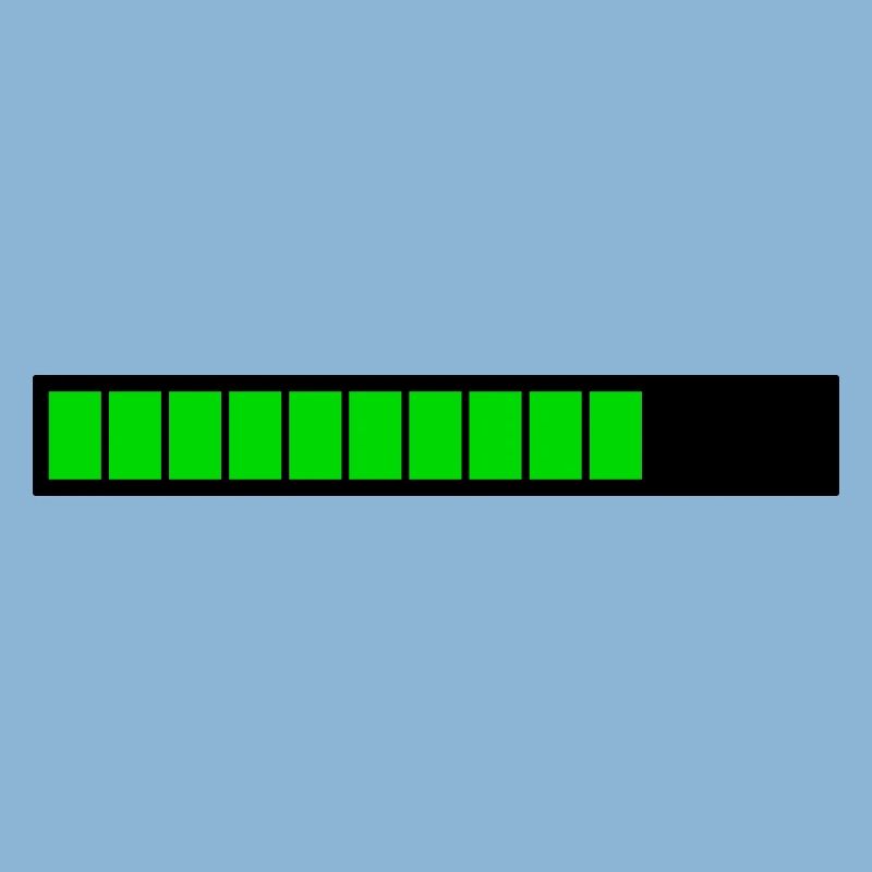 Rectangle loading bar Black Green (75%)