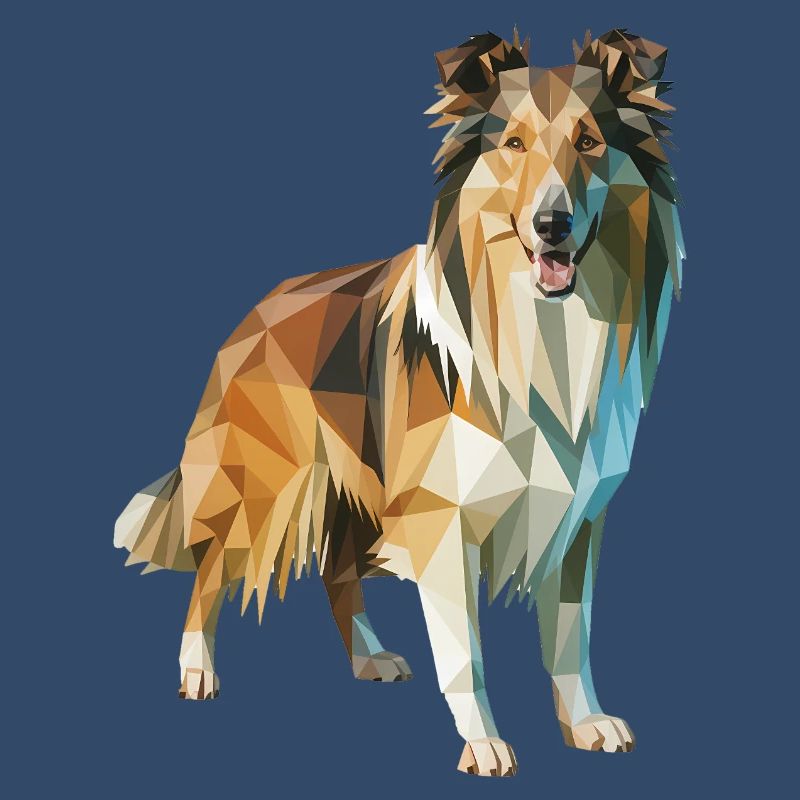 Border Collie - Cool Low Poly  Logo