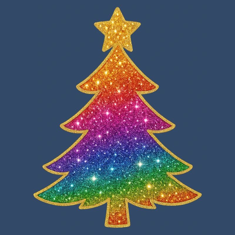Rainbow Glitter Christmas Tree