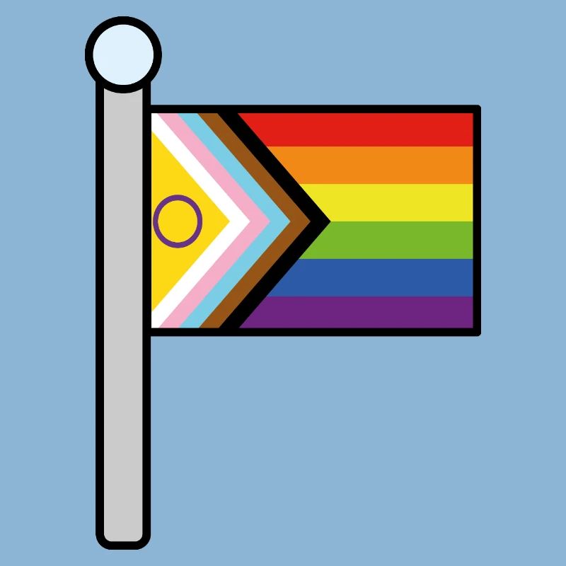 Inclusive Progress Pride flag pole