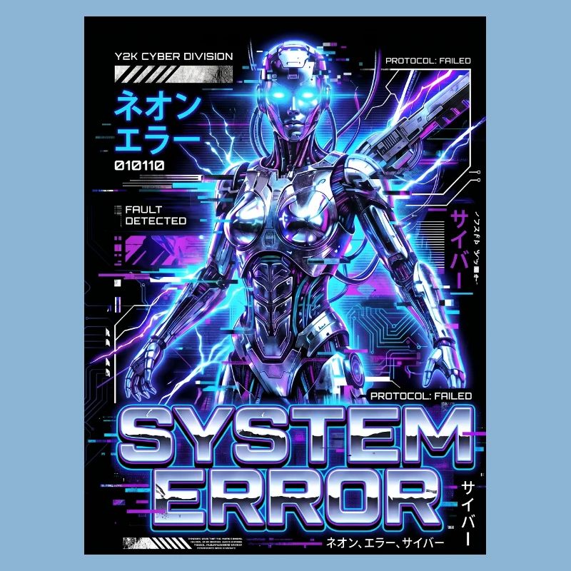 System Error Neon Cyborg