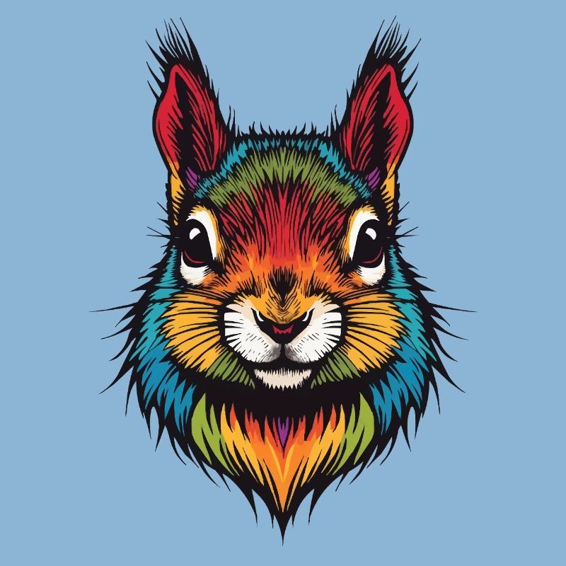Buntes Eichhörnchen tierische Farbexplosion