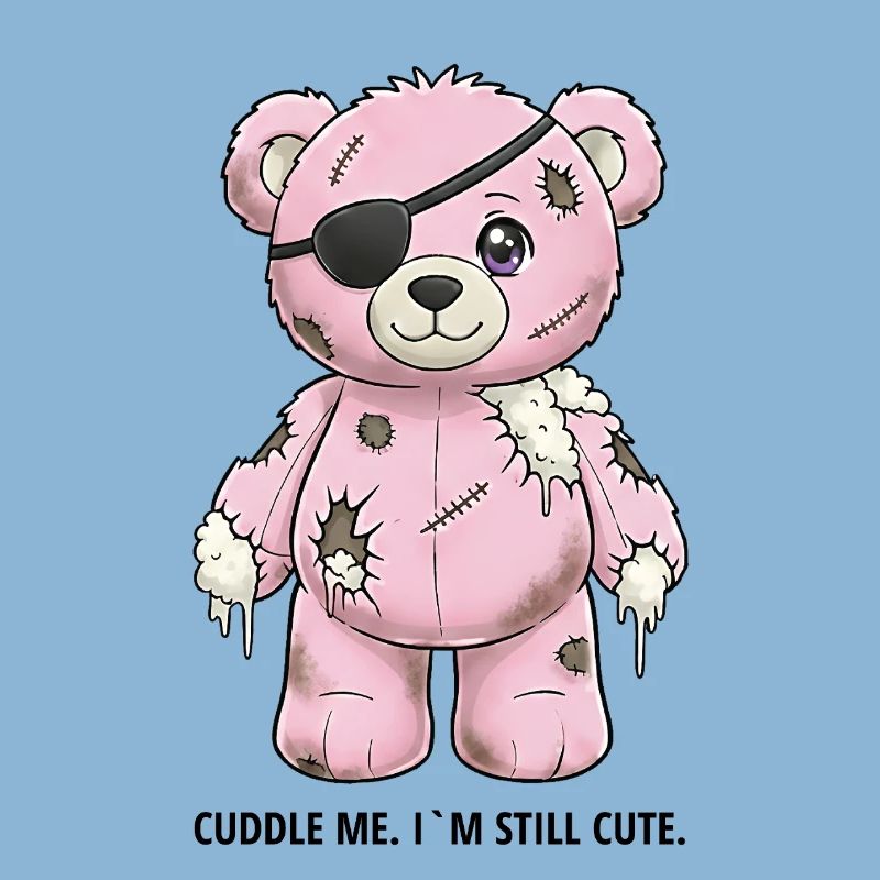 Patchwork Pinker Teddybär mit Augenklappe