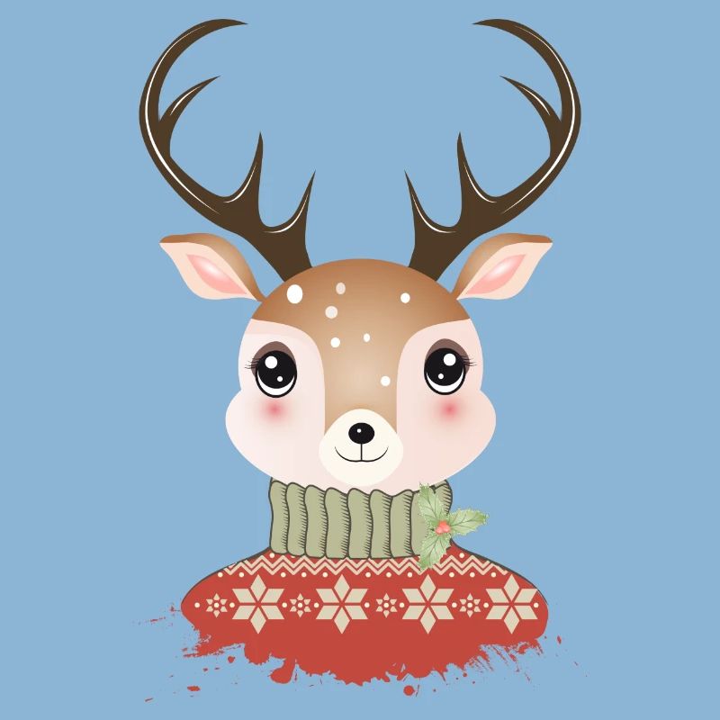 niedlicher schicker Hirsch mit Weihnachtspullover