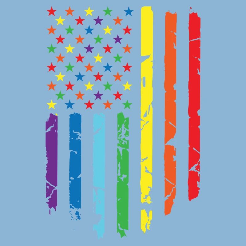Rainbow flag with star pattern