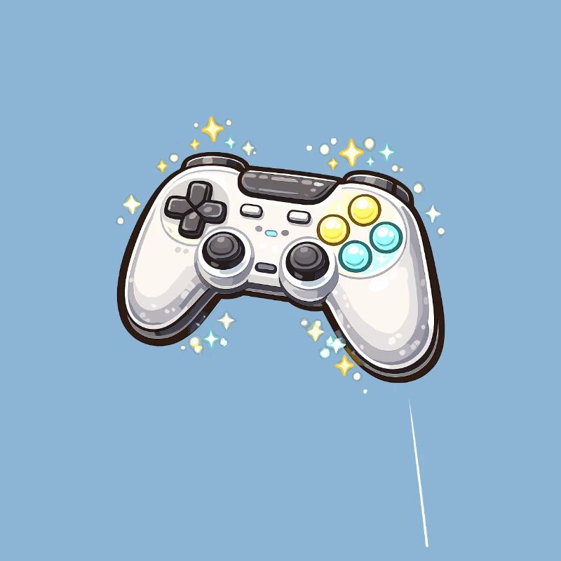 Glowing game controller with stardust