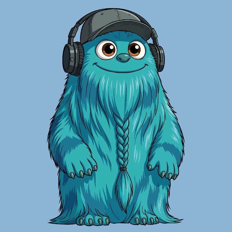 DJ Fluffo with Braid Front - Fluffonster Design