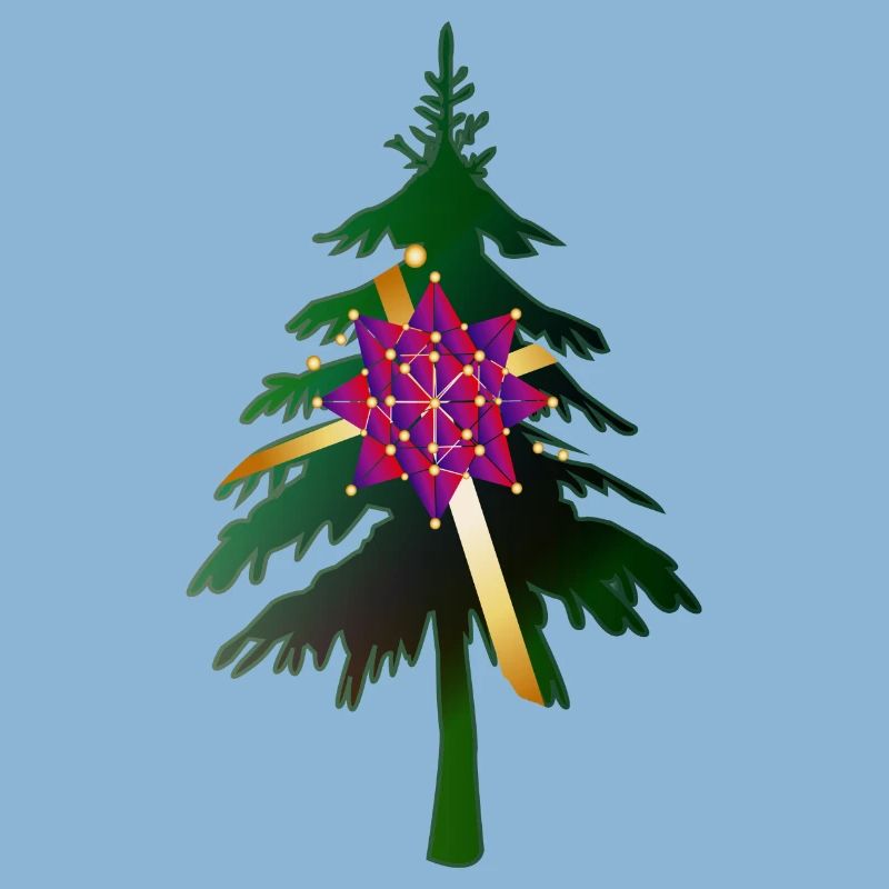 Christbaum oder Weihnachtsbaum & Geschenkschleife