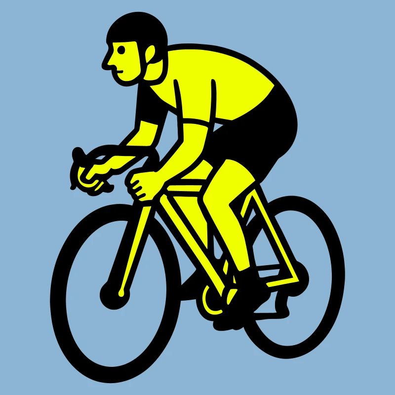 Roue néon silhouette cycliste