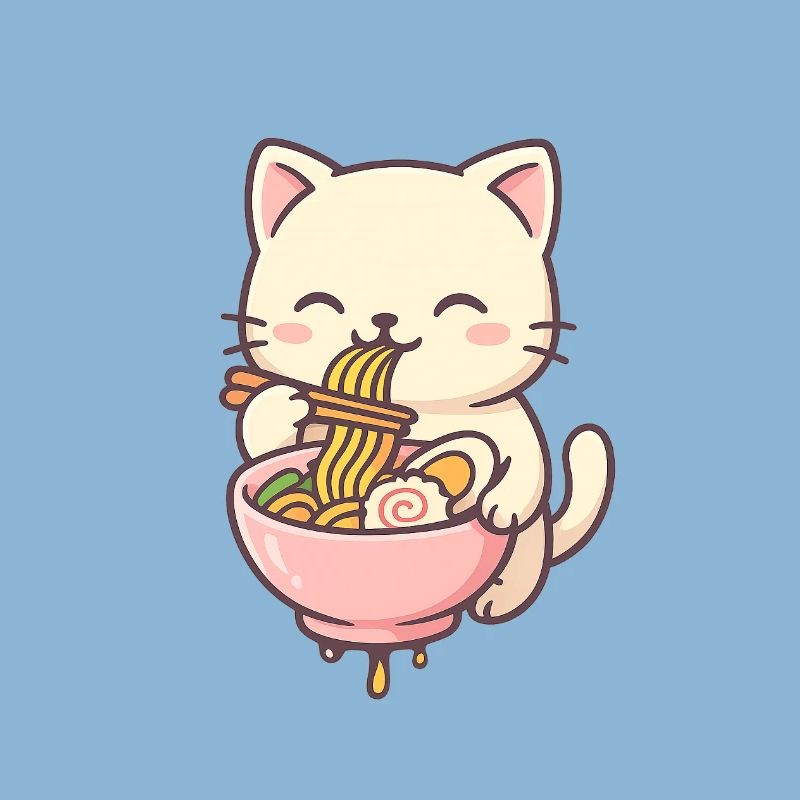 Chats mignons avec conception de salade de pâtes