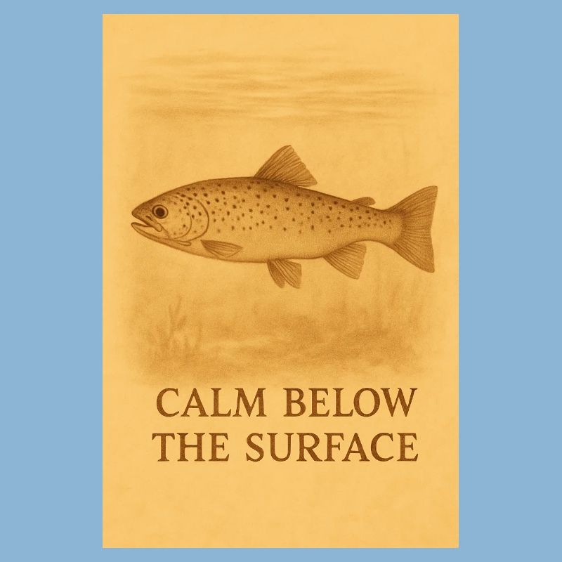 Empreinte de truite calme sous la surface