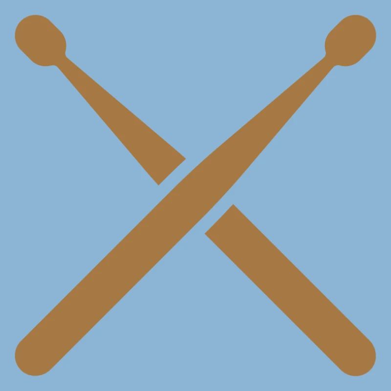 Cross drumsticks with drum pattern