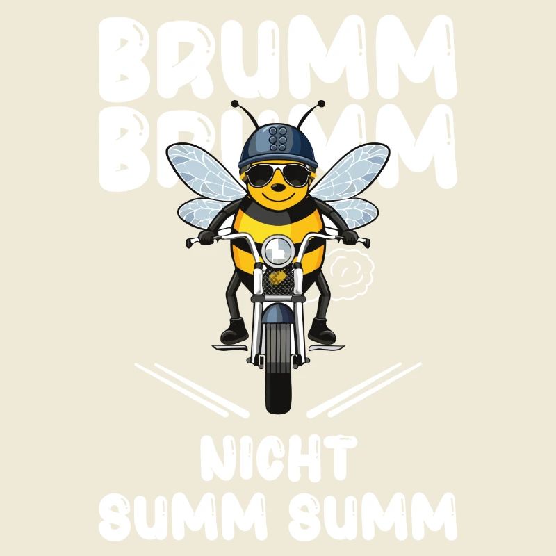 Bee Motorcycle Buzz Buzz Not Buzz Buzz White