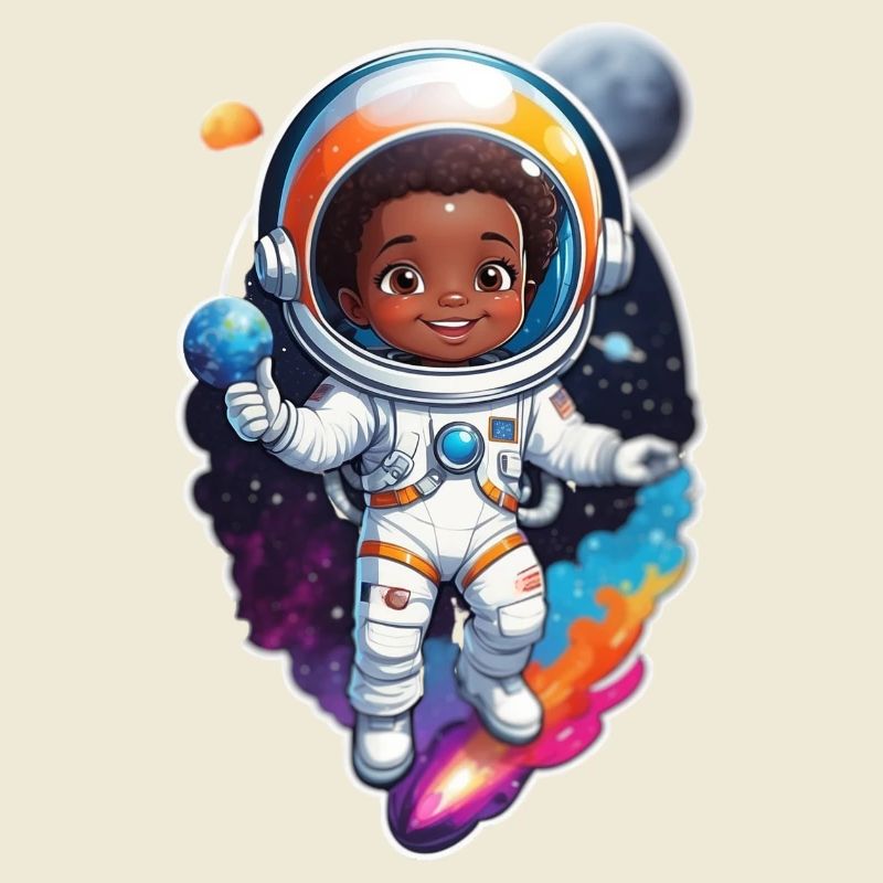 Conception de dessin animé d’enfant astronaute mignon