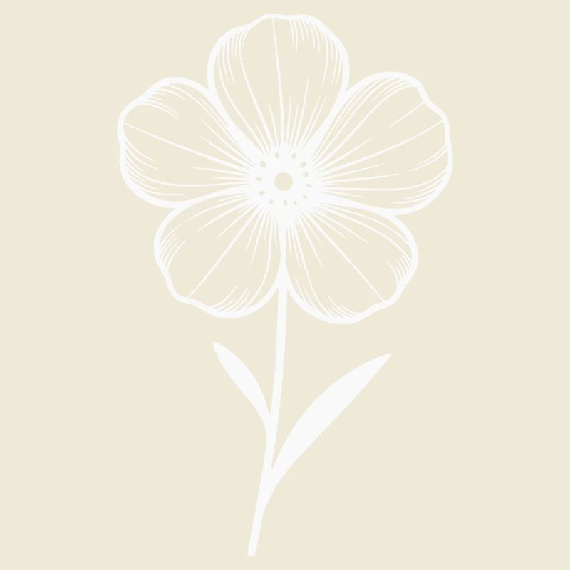 Fleur blanche graphique - variable de couleur