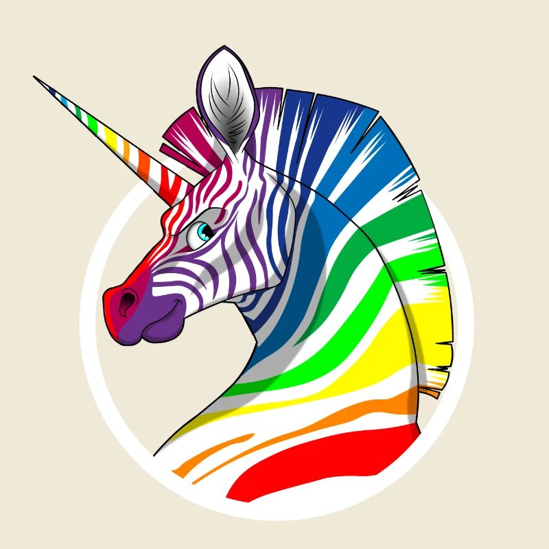 Regenbogen Einhorn Zebra