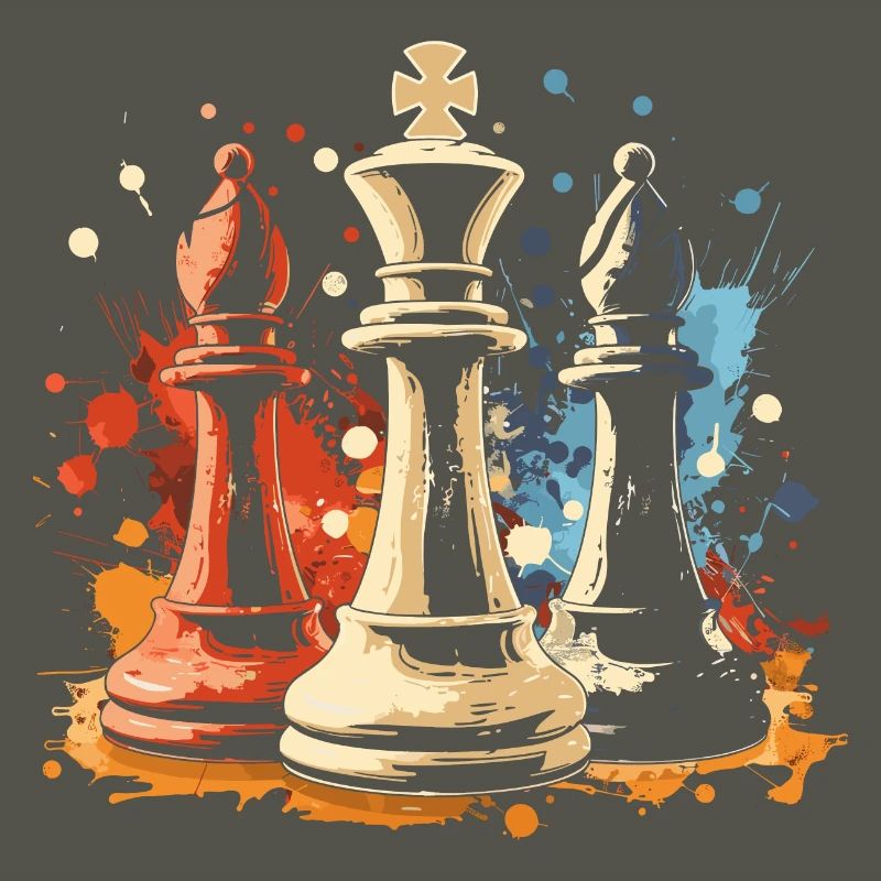 Graffiti de l’évêque et du roi des échecs