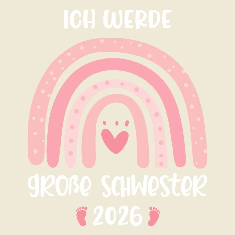 Ich werde große Schwester 2026 Regenbogen Mädchen