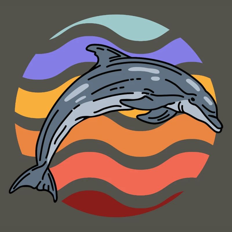 Dolphin in wave pattern