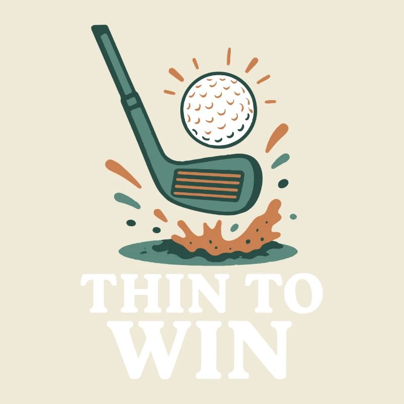 Thin To Win Funny Golf Player Design