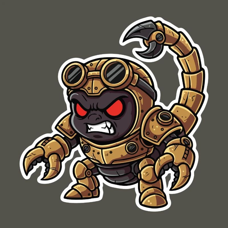 Scorpion Bionic Steampunk Warrior Brass Rivets