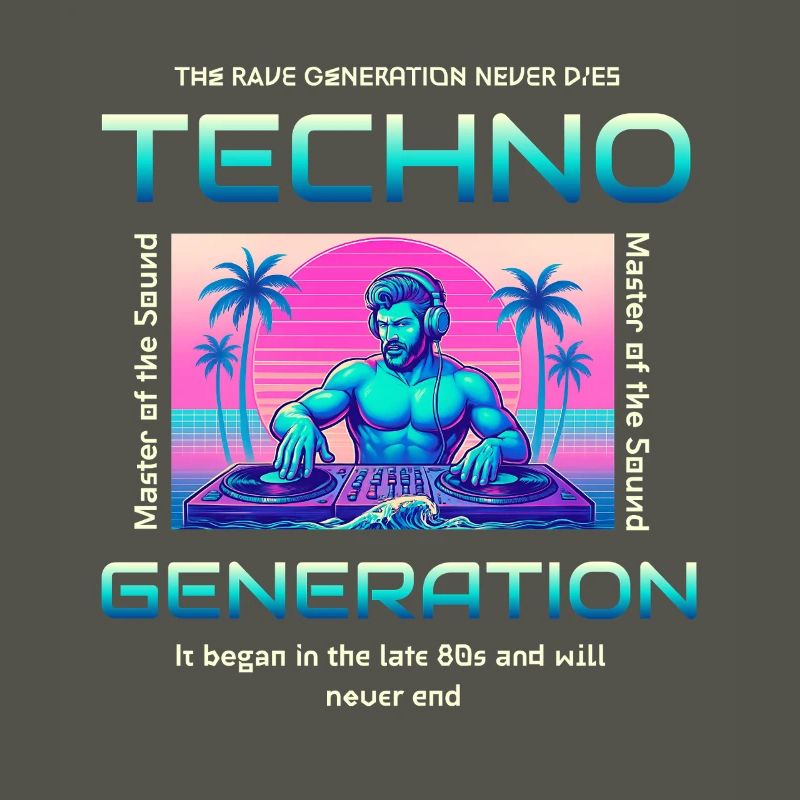 Techno Generation Rave DJ Synthwave Retro