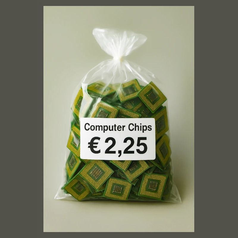 Computer chips price label