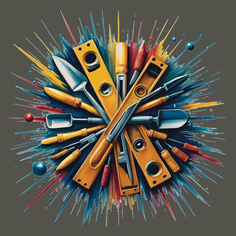 Construction Bricklayer Mason Tools Art Print