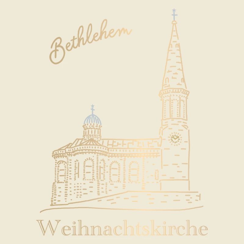 Weihnachtskirche Bethlehem Handzeichnung