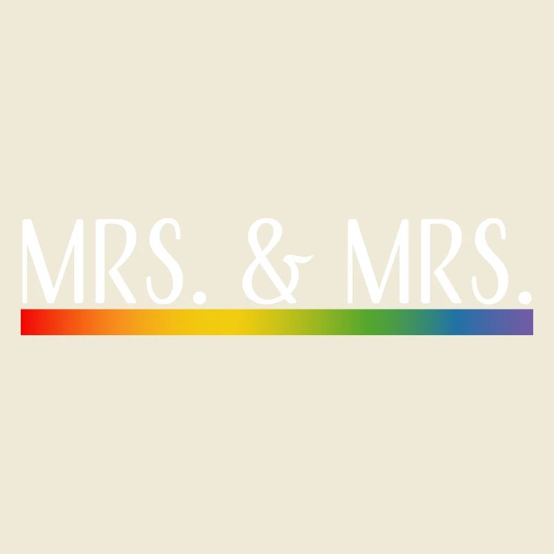 Rayures arc-en-ciel Mme et Mme blanches