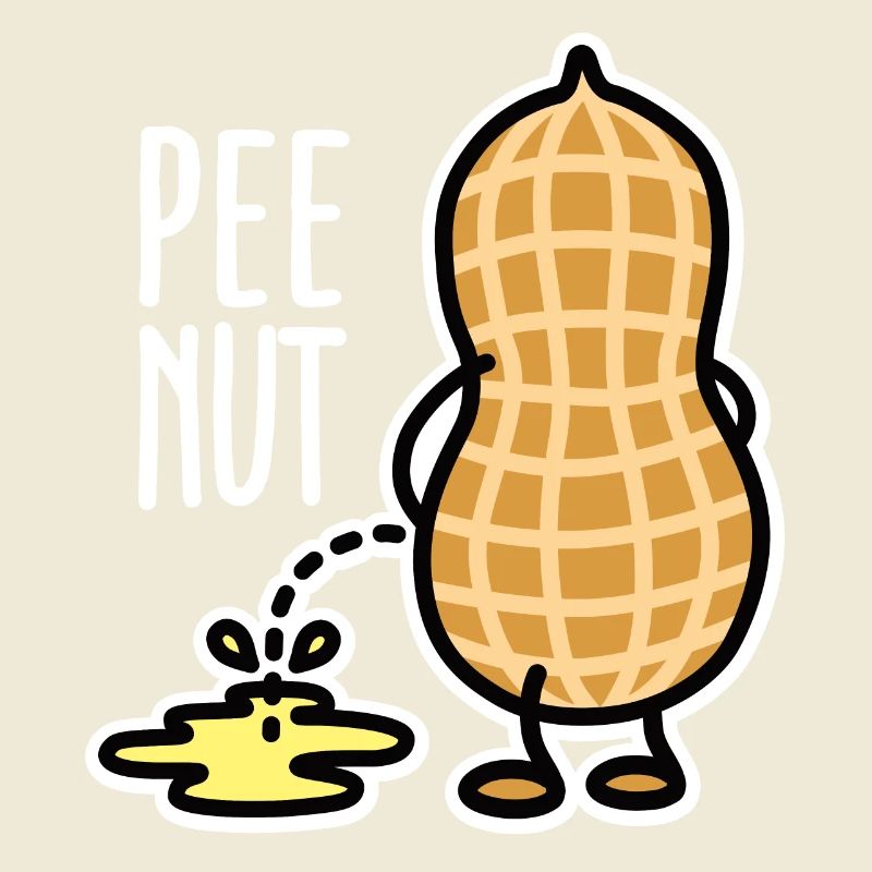 Funny PEE-NUT Nut Peanut Peeing Pun