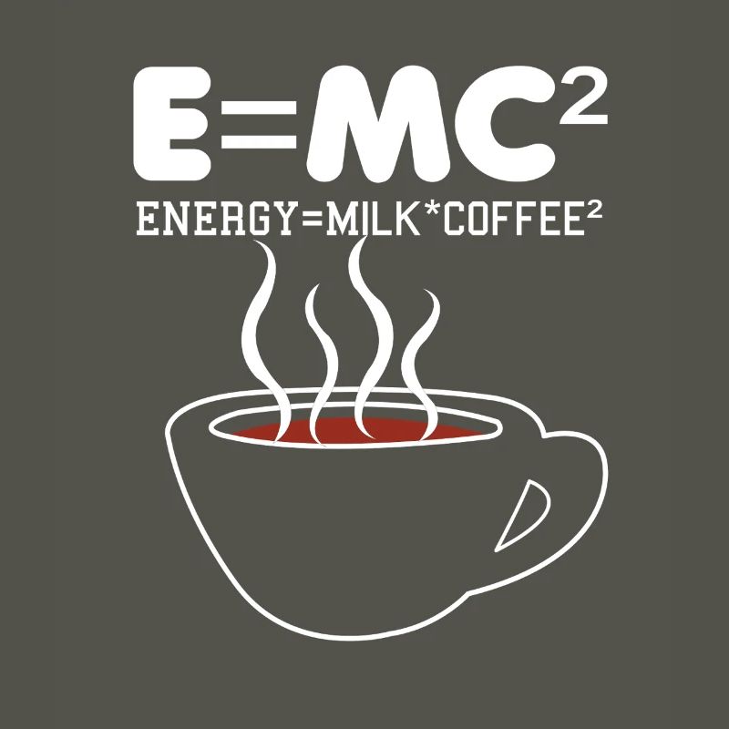 Illustration de la formule du café E = MC2