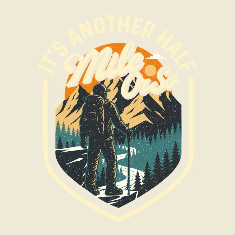 Es ist noch eine halbe Meile oder so Wanderwanderer