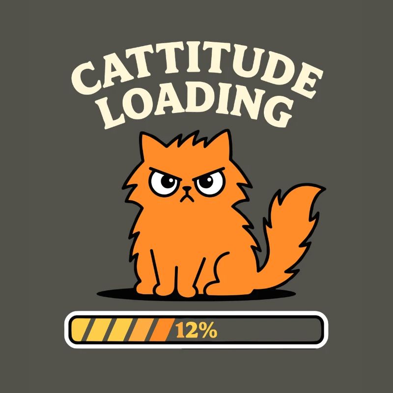 Cattitude Loading Katze mit schlechter Laune