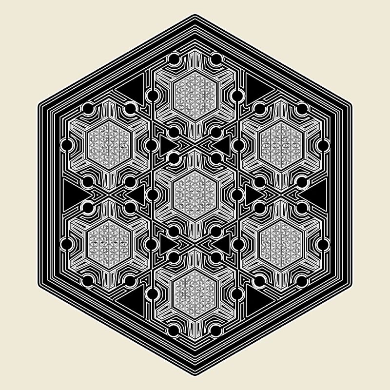 Psytrance Goa Techno Rave Geometry Hexagon Pattern