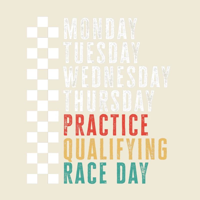Race Week Schedule: Practice Qualifying Race