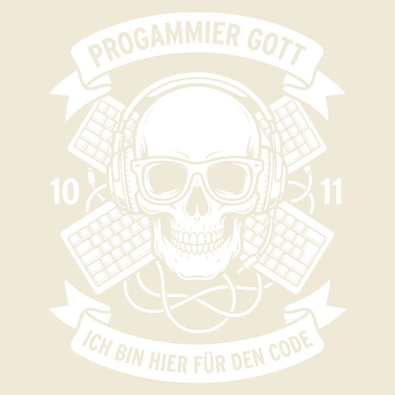 Code Schädel mit Kopfhörern