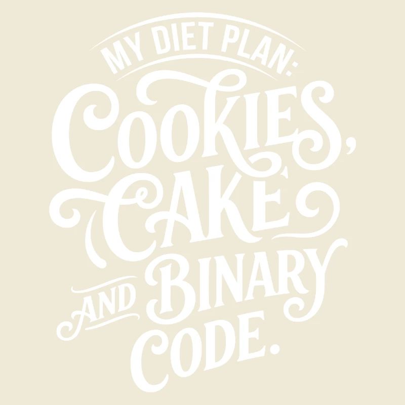 Cookies Cake Binary Code Design