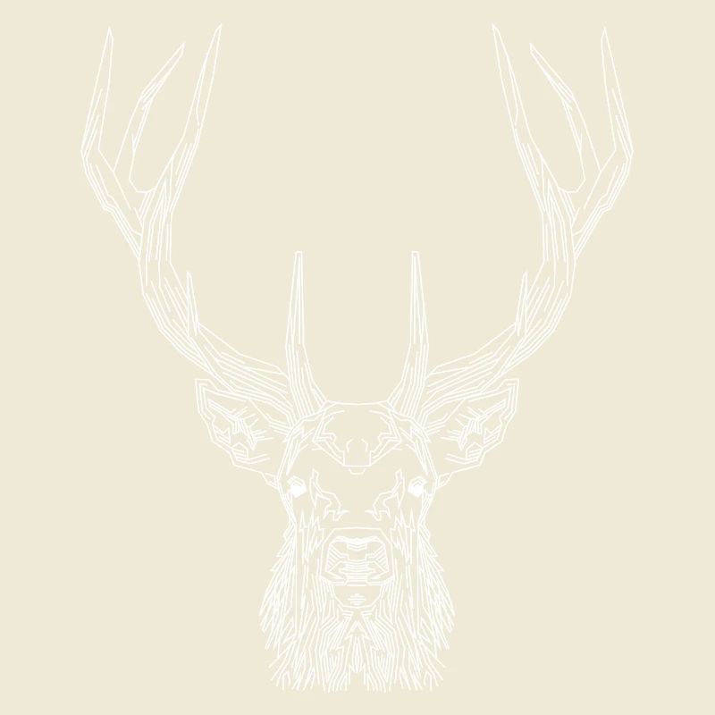 Tech Deer – Geometric Deer in White