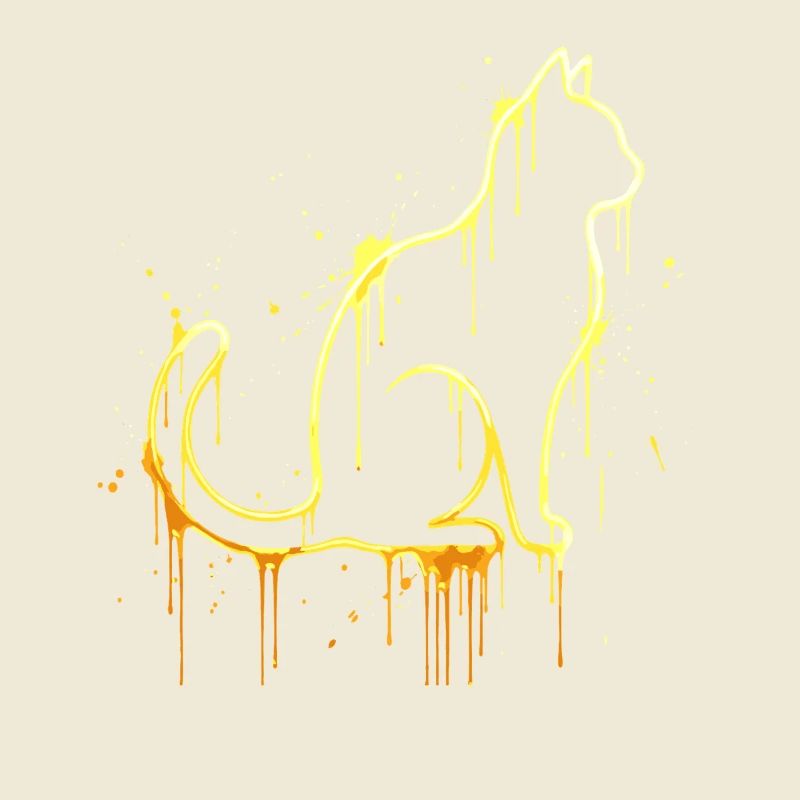 Look doré silhouette de chat – Élégant chat