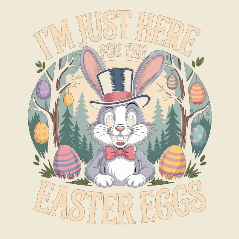 Easter Bunny T-Shirt I'm Just Here For The Easter Egg