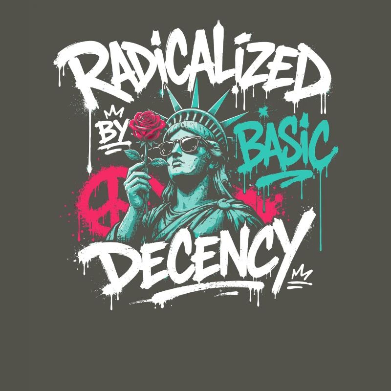Radikalisierte Basic Decency Graffiti