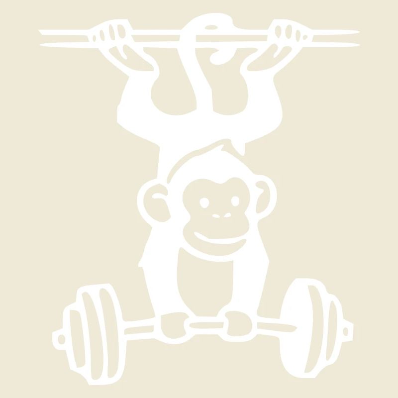 Primate Power -  Affe Gewichtheben (White)