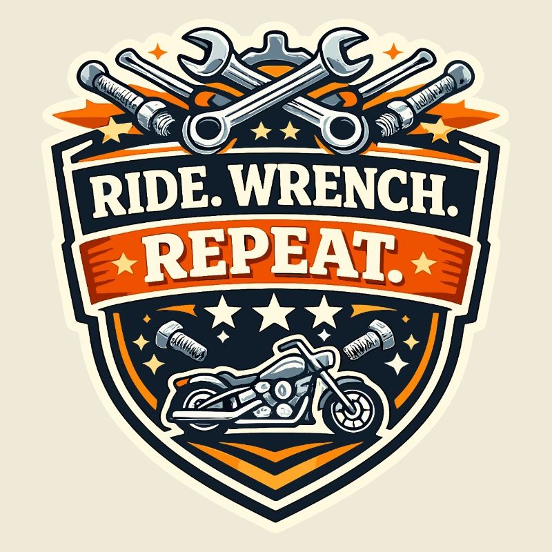 Ride Wrench Repeat Motorrad Patch