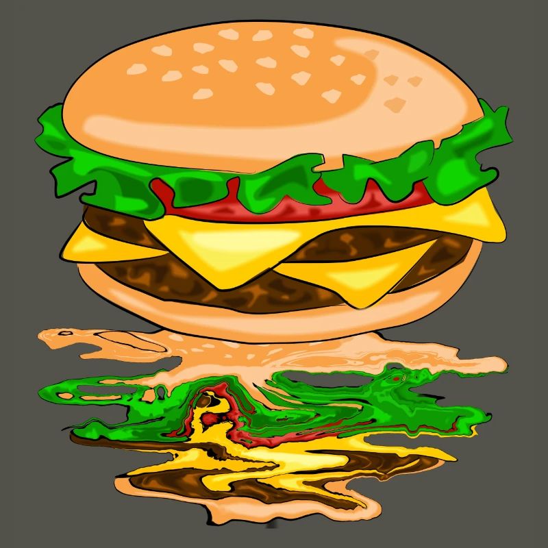 Hamburger with a reflection