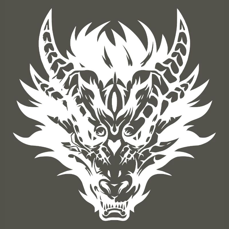 Conception complexe de masque de dragon tribal