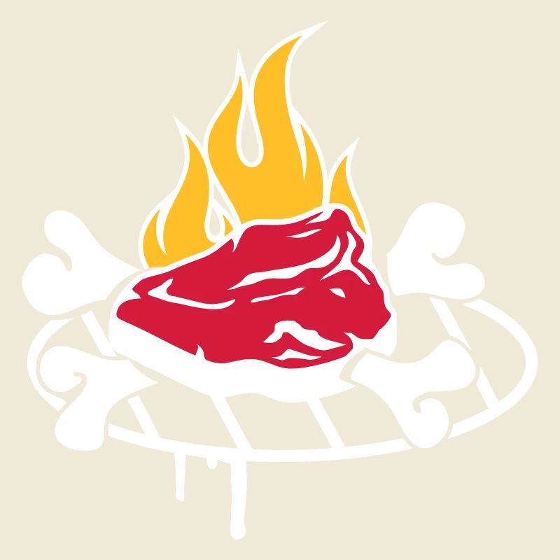 Steak with bones on the grill